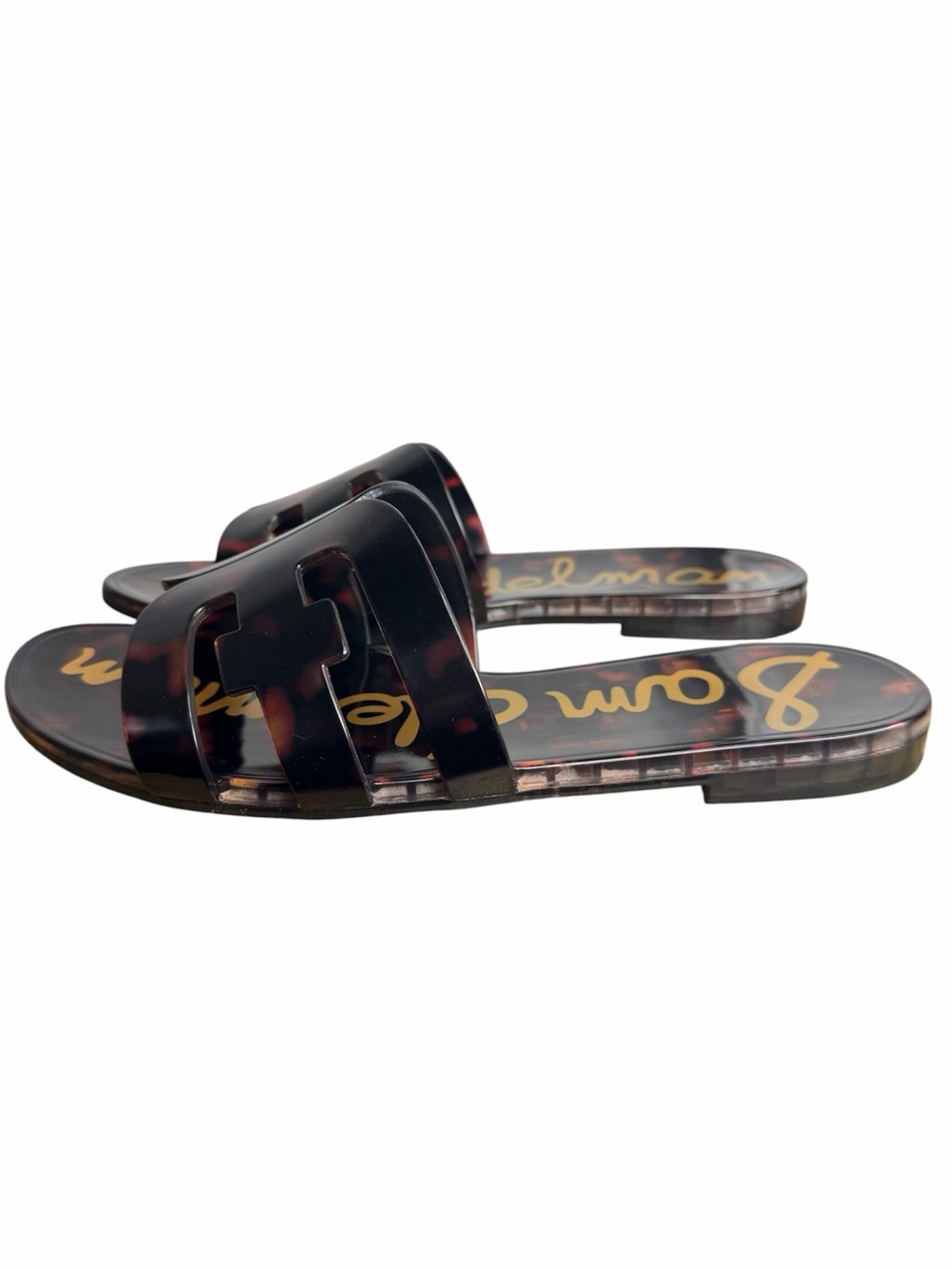 Sam Edelman Bay Jelly Slide Sandals size 7M Tortoise Brown Flat Shoes - Picture 5 of 7